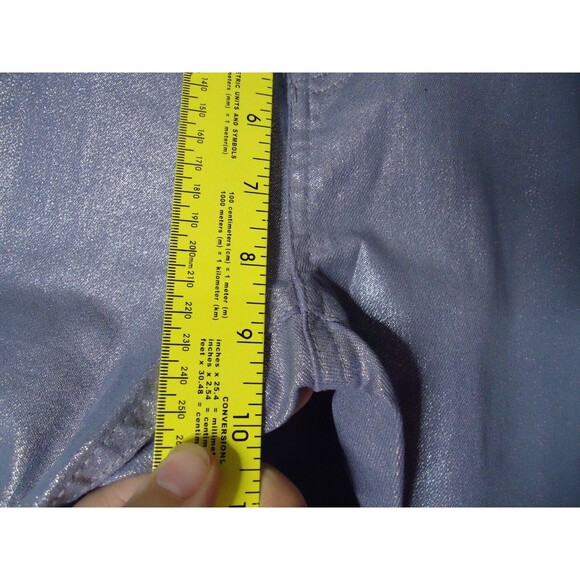 David Kahn Skinny Ankle Jeans Size 30 Shiny Metallic Lavender Stretch 5 Pocket - Picture 6 of 8